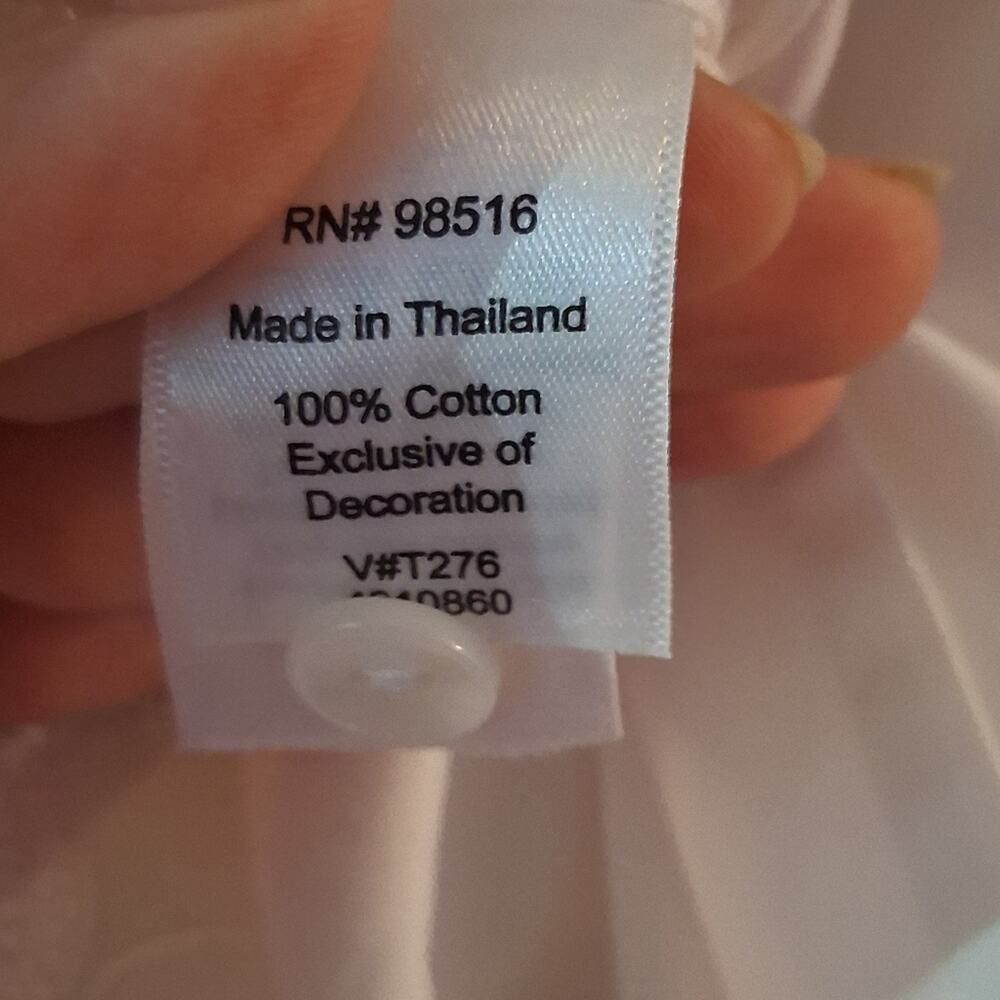 Coldwater Creek White Embroidered Blouse Preppy Old Money Career Academia - Picture 7 of 7
